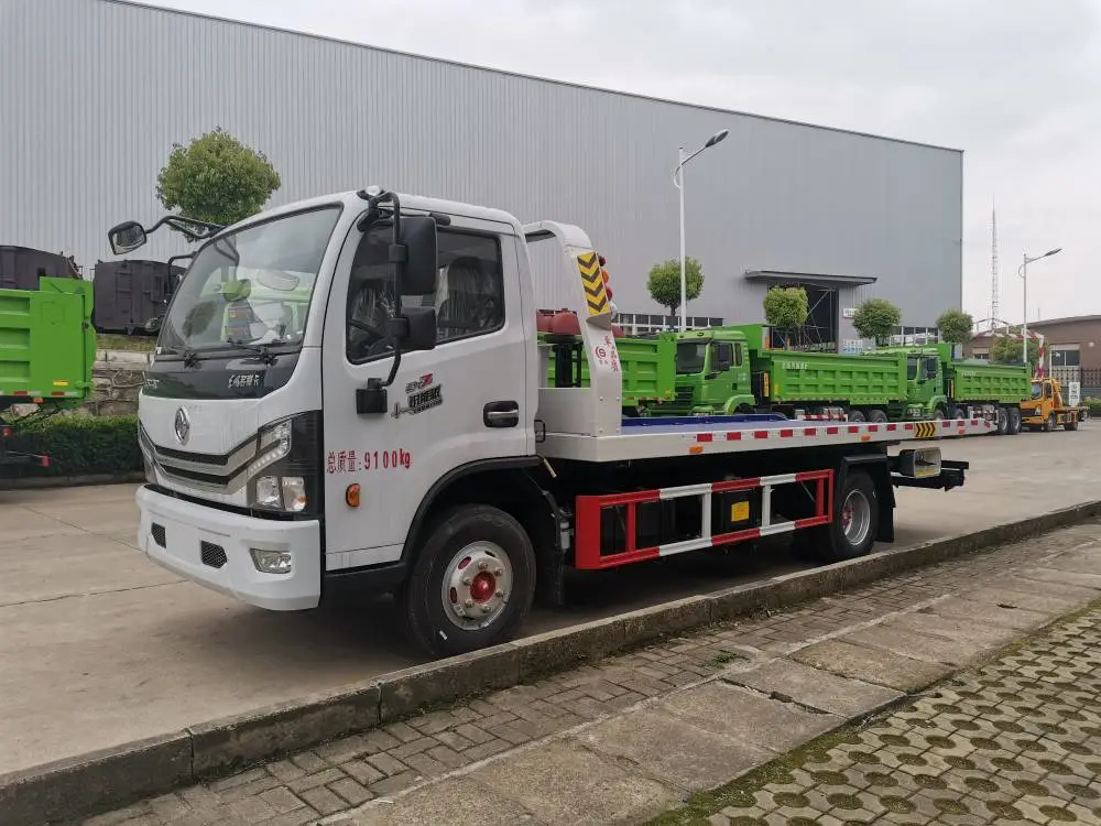 国六东风多利卡D7黄牌一体板清障车 高速求援 拖车价格 二手清障车