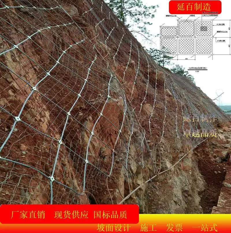 RX-050被动防护网 公路耐腐蚀镀锌铁路边坡防坠网 泥石流拦截环形网