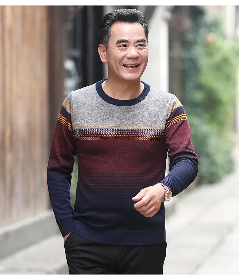 成都便宜地摊货源批发中老年男针织毛衣上衣爸爸秋装40岁中年毛衣3元外贸库存处理