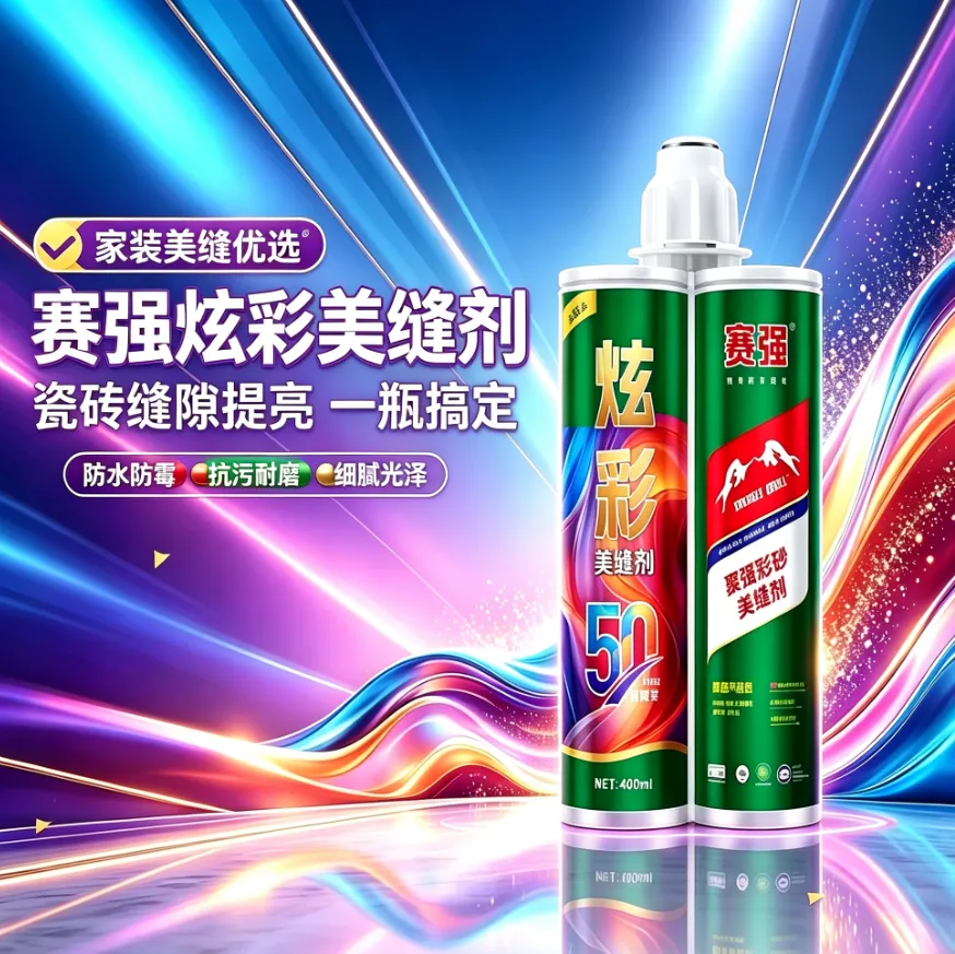 赛强炫彩聚脲彩砂美缝剂 防水防霉耐黄变 家装工程瓷砖美缝胶