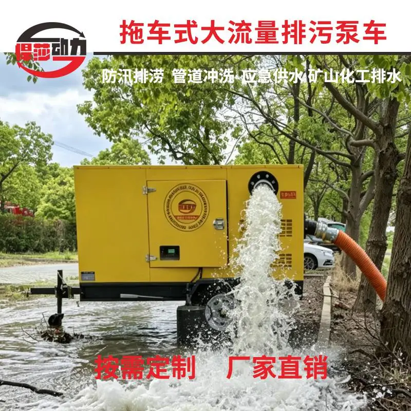 流量柴油机排水泵应急抢险市政高真空强自吸泵车