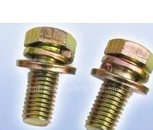 供应GB9074.17 切边外六角组合螺栓 M8*16 红彩 厂家直销