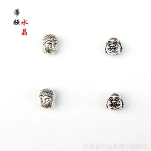 供应DIY藏银配件 观音 笑弥勒佛头 如来佛珠 释迦牟尼头吊坠 饰品批发