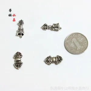 供应DIY手工饰品配件材料 新款藏银***杵 ***玲 穿佛珠必备配件批发
