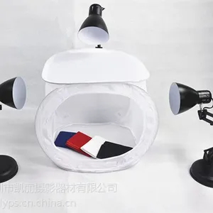 淘宝拍摄40cm小型摄影圆棚折叠灯具三灯摄影套装批发深圳小型摄影棚套装价格