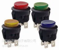 供应亮群圆形带灯带锁按钮开关