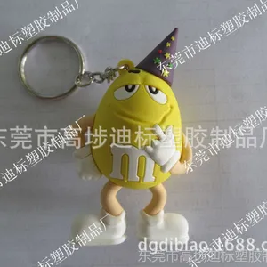 供应【厂家直销】2014新款m豆软胶钥匙扣 软胶卡通造型可爱钥匙扣