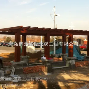 城阳厂家定做户外防腐木葡萄架 木制葡萄架 庭长廊 停车场花架