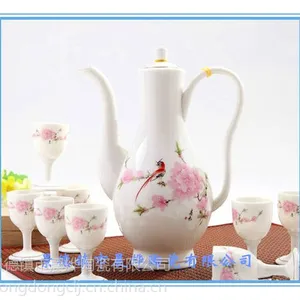 水点桃花陶瓷酒具