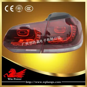 供应大众高尔夫6尾灯改装R20/GFI/GOLF6 樱桃红色LED尾灯