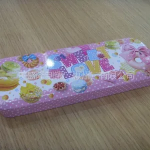 供应铅笔盒铁盒厂家手挽罐存钱罐徽章KiTi猫卡通罐收纳盒