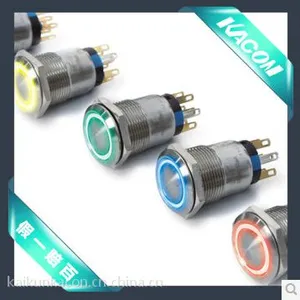 供应凯昆KACON 19mm金属按钮 防水按钮 带LED灯复位按钮
