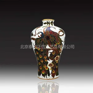 供应泰和坊 景泰蓝 掐丝珐琅孔雀梅瓶