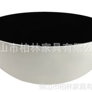 供应收纳玻璃茶几(玻璃钢底座)  大碗茶几90*90