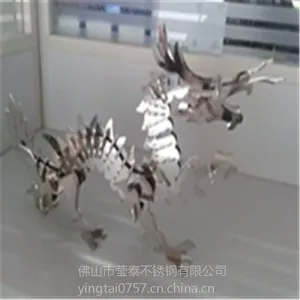 不锈钢金属工艺品 不锈钢中国龙摆饰品 不锈钢拼接工艺降龙