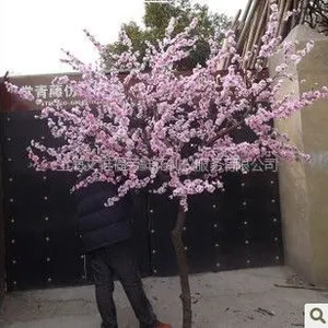 供应仿真桃花树春节桃花树装饰酒店大堂摆放樱花树假桃花树梅花树