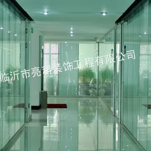 供应烟台 临沂活动隔断 喷砂玻璃隔断 玻璃的活动隔断