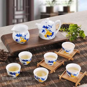 供应凤卜 福禄图 景德镇手绘陶瓷茶具套装