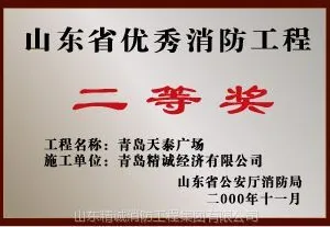 供应山东省***消防工程二等奖