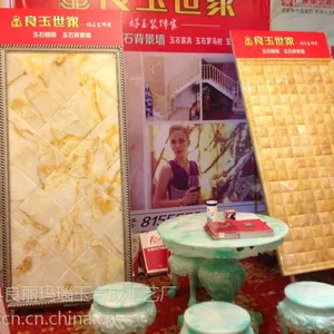 供应玉石家具小圆桌 玉石配套小圆桌