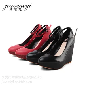 娇蜜意2015春季新款***女鞋坡跟超高跟鞋婚鞋皮鞋单鞋系带