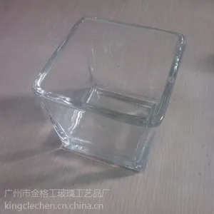 厂家批发定制机压玻璃方缸/8*8*8 玻璃方杯 ***蜡烛杯