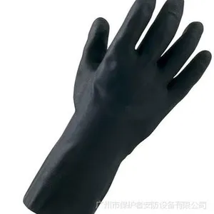 供应Ansell 87-950 无内衬,黑色天然橡胶抗化手套 防化手套 安思尔 广州防护手套批发