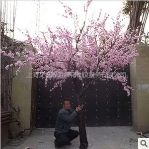 供应仿真桃花树春节桃花树桃花许愿树拼装仿真桃花树常青藤