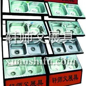 菜盆摆放架,菜盆展览架,菜盆陈列架,洗菜铝盆铁盆展示架