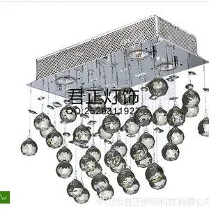 供应中山古镇厂家定制水晶球吊坠拉线灯具
