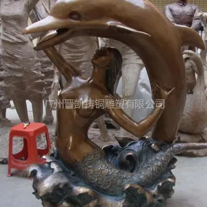 供应房地产雕塑 美人鱼雕塑 铸铜雕塑 广州哪里有铸铜厂 喷水铜像 铸铜加工厂