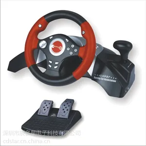 供应趣迷厂家直销XOBX360/USB/PS2/PS3零死角双震动游戏方向盘