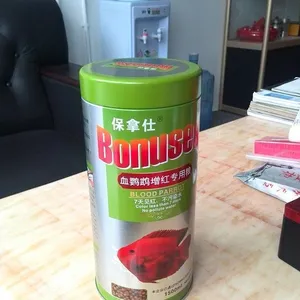 供应金鱼饲料包装铁罐,调味剂化学用品包装,鸡精花椒粉铁桶