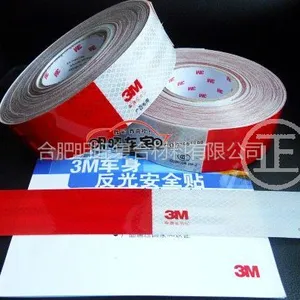 供应3M红白车身反光贴/983D货车反光标识带C0003M-2/反光条一卷150条