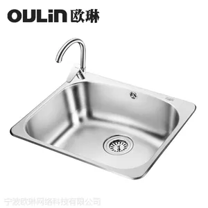 供应【***】洗菜盆 欧琳单槽304不锈钢水槽套餐OL2101厂家***包邮