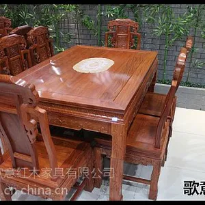 供应红木餐桌-红木餐桌图片价格-象头餐桌
