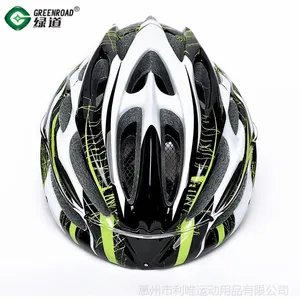 绿道lw855山地自行车一体成型头盔24孔带灯中档时尚头盔厂家直销