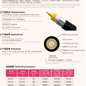 供应销售防水尾缆GJA 室内综合布线光缆单模光缆 2-12芯光缆厂家直销