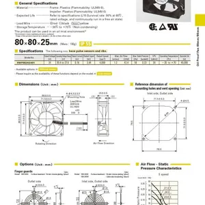San Ace80WF 8025������ͷ���Oil-pProof Fan 9WF0824S401