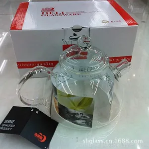 供应青苹果耐热壶 泡茶壶  高硼硅玻璃壶  透明水壶