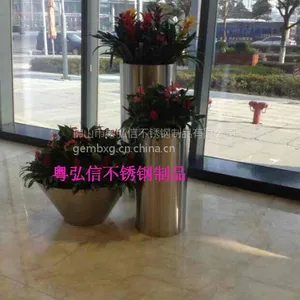 供应不锈钢大花盆 户外圆型不锈钢花盆厂家定做