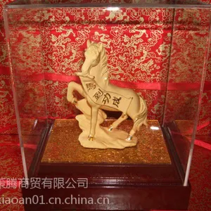 《马到成功》西安绒沙金家居摆件、绒沙金佛像礼品、银行绒沙金礼品