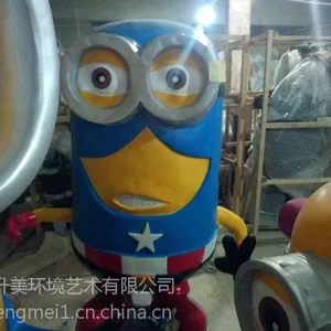 供应小黄人雕塑玻璃钢卡通小黄人模型雕塑树脂神偷奶爸道具定做