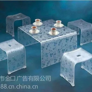 供应深圳桌子定做/透明玻璃桌椅制作 印画茶几桌子制作厂家