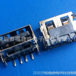 ��ӦUSB2.0����ĸ��90��/180��/SMT/���޾���/2��4�Ŷ�λ/��ͭ��