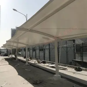 单位汽车棚膜结构工程承包 体育看台张拉膜棚工程承建
