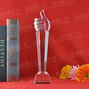 供应四平水晶奖杯握手奖杯大拇指奖杯钻石奖杯斜面奖杯