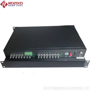 供应【三年质保】16路 16V1D视频光端机 带1路反向485 数据 20KM 防雷
