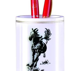 供应琉璃玉系列/工艺礼品摆件/马到成功(笔筒)商务礼品 会议礼品