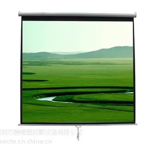 供应深圳厂家大量生产\\\\出售减速手拉幕、品牌手拉幕、84寸高端实用自锁手拉幕